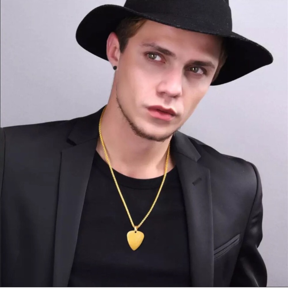 Stainless Steel or 18k Gold Plated Guitar Necklace - Picture 5 of 6